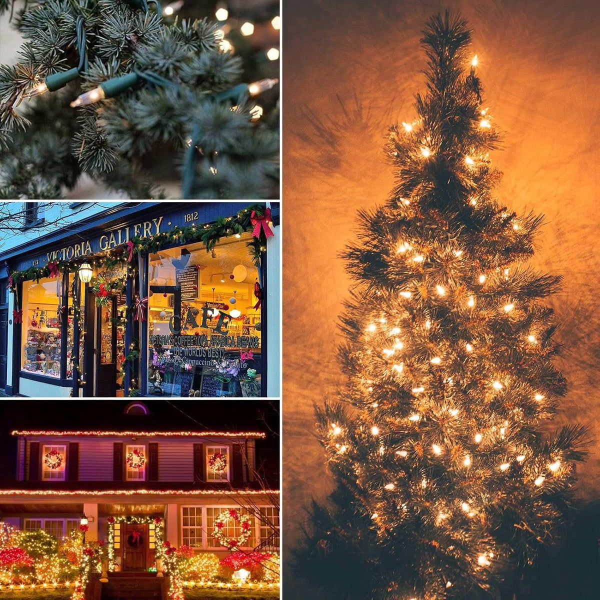 Clear Christmas Lights Set 100 Count 25 Feet Incandescent Bulb Mini String Lights for Indoor