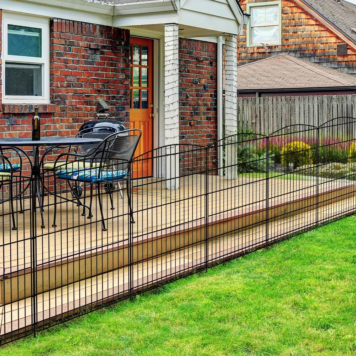 INJOPEXI Decorative Garden Fence 12 Panels 23.6ft (L)×36in (H) Garden Fences with 12 Panels