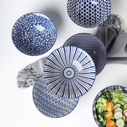 Selamica 7 inches Porcelain Cereal Bowl Set - Set of 6, Soup Bowls, Ceramic bowls for Cereal, Soup