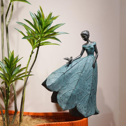 Guichifun Fairy Statue Collection Home Decoration - Leaf Angel Girls Resin Home Decor for Outside