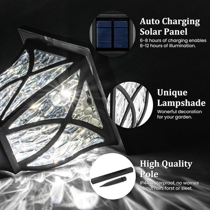 GIGALUMI Solar Lights Outdoor Waterproof, 8 Pack LED Solar Garden Lights, Outdoor Decorations