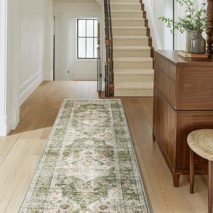AMOAMI-2X6 Runner Rug-Washable Runners for Hallways-Soft Non Slip Bedside Rugs for Bedroom-Vintage