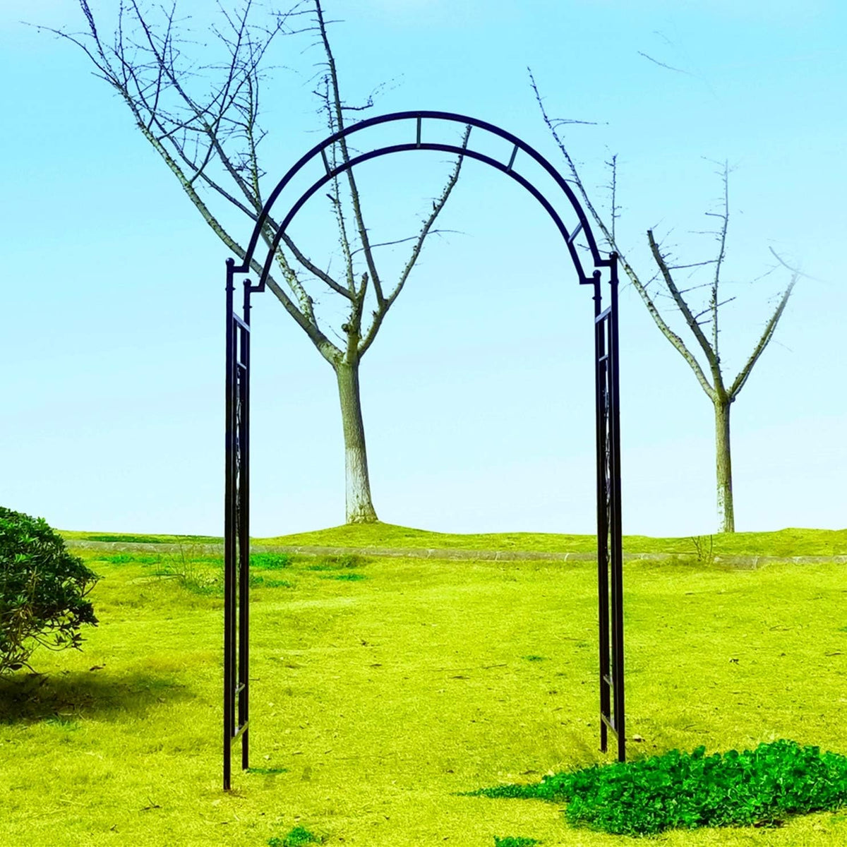 OUTOUR Garden Arch Arbor Arbour Trellis Archway for Climbing Plants Roses Vines Support Rack