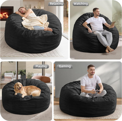 Hobestluk 5FT Bean Bag Chair Giant Bean Bag Chairs for Adults Large Bean Chairs with Removable