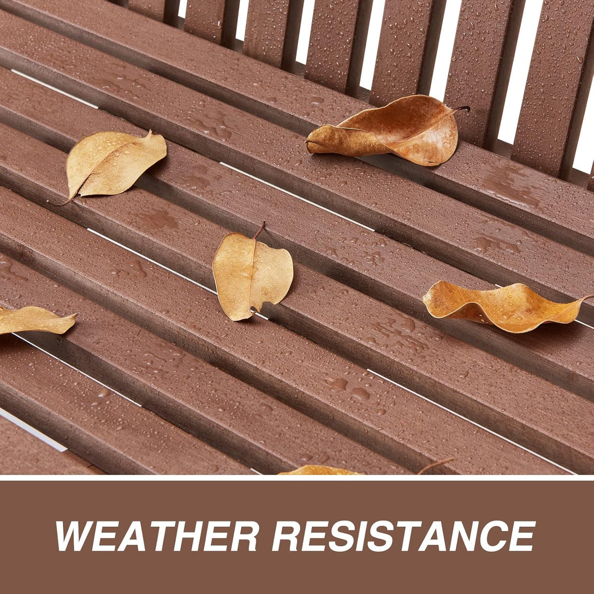 Psilvam Garden Bench, 2-Person Poly Lumber Patio Bench, All-Weather Outdoor Bench That Never Rot