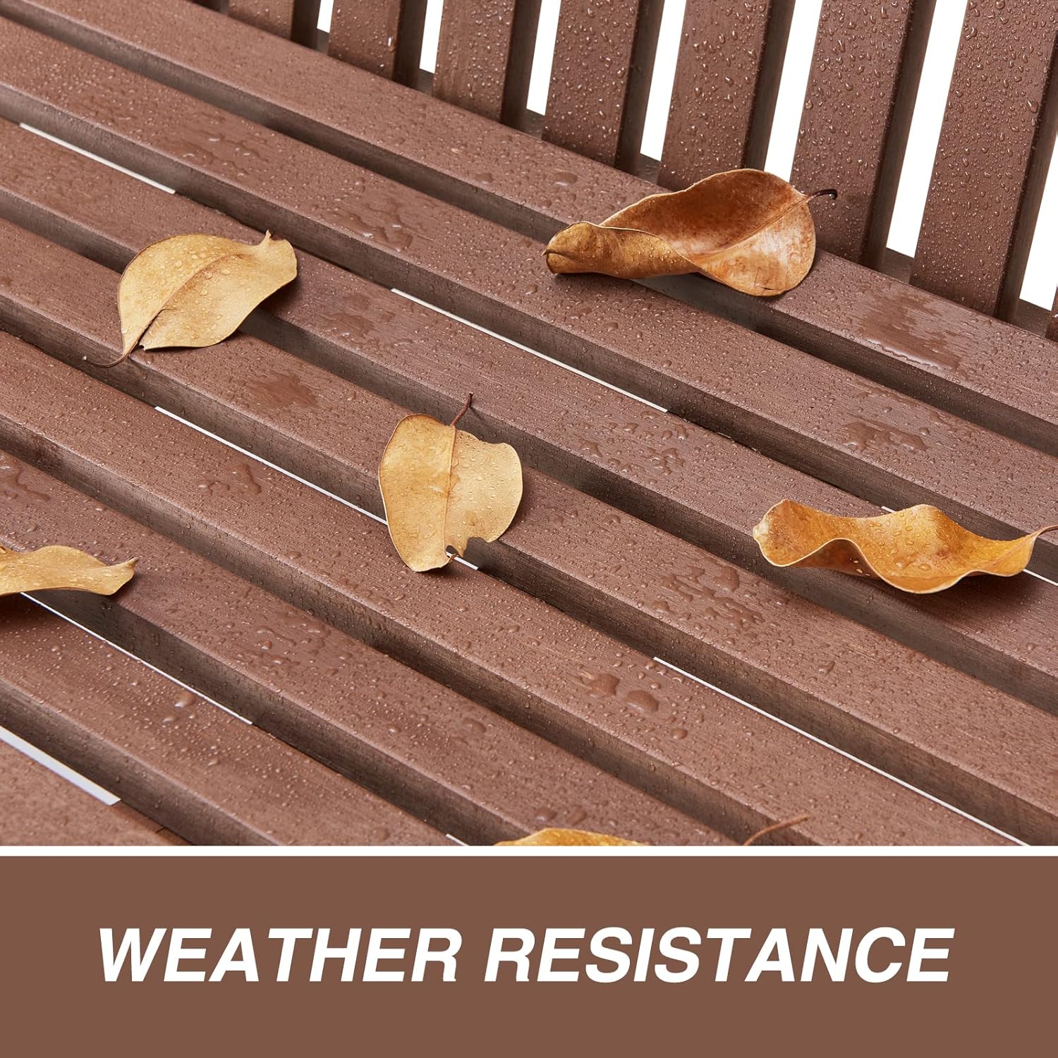 Psilvam Garden Bench, 2-Person Poly Lumber Patio Bench, All-Weather Outdoor Bench That Never Rot