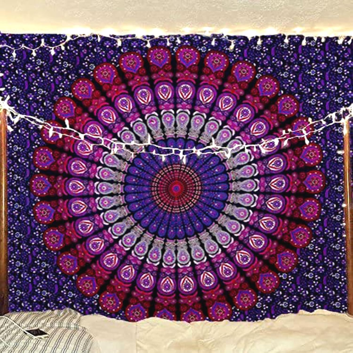 raajsee purple Tapestry- Best Mandala Wall Hanging- Mandala Tapestry For Bedroom Aesthetic-Size