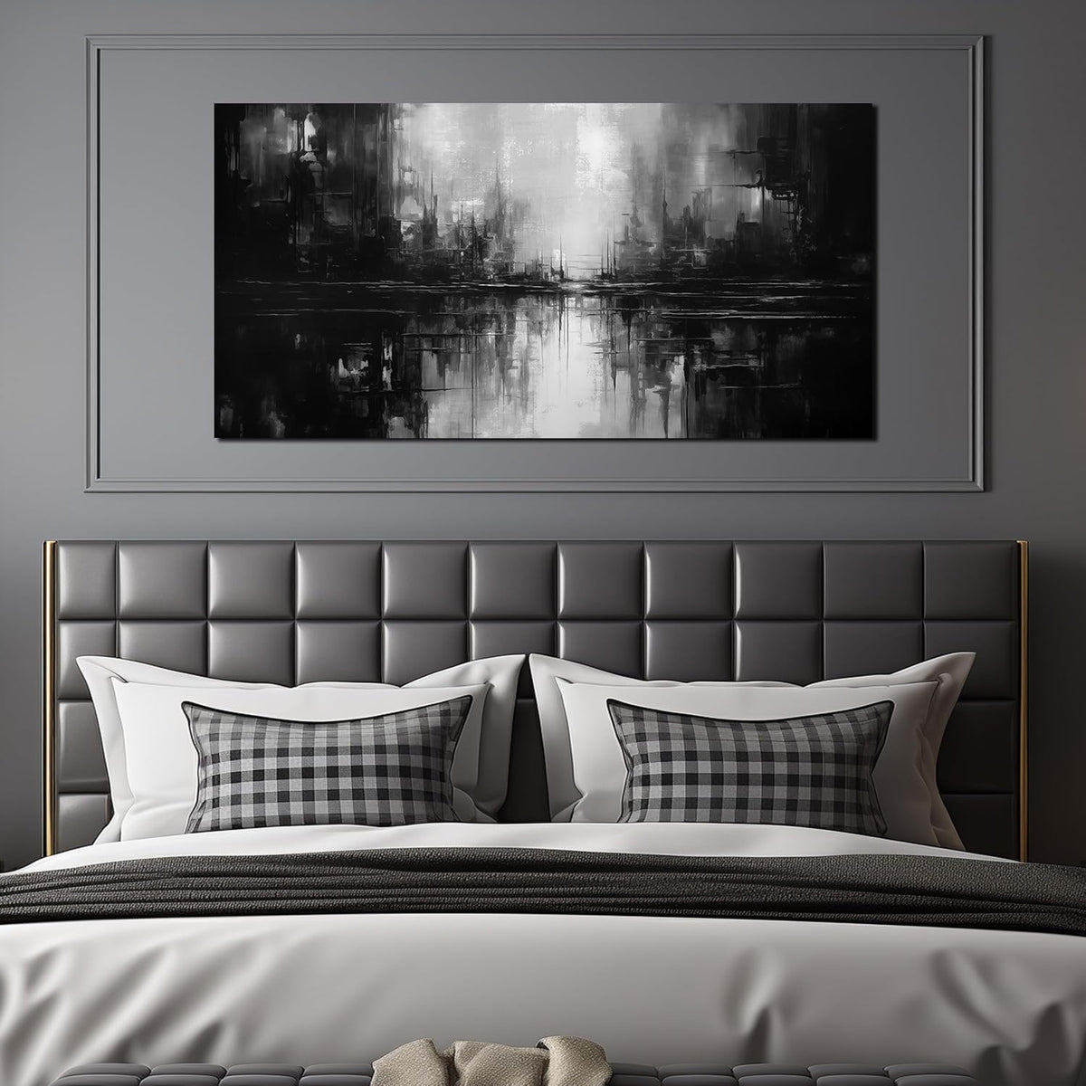 TYTAUPT Abstract Canvas Wall Art For Living Room Black and White Wall Art For Office Bedroom Wall