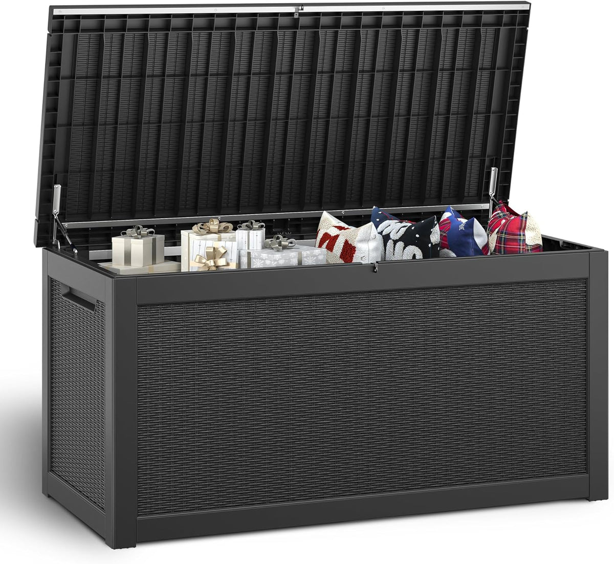 NUNU LAB 260 Gallon Outdoor Storage Box,Resin Large Sturdy Deck Box, Backyard Outside Storage Box