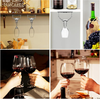 5 Pack Wine Glass Rack Stainless Steel Wine Glass Holder, 14inch Hanging Stemware Rack for Bar