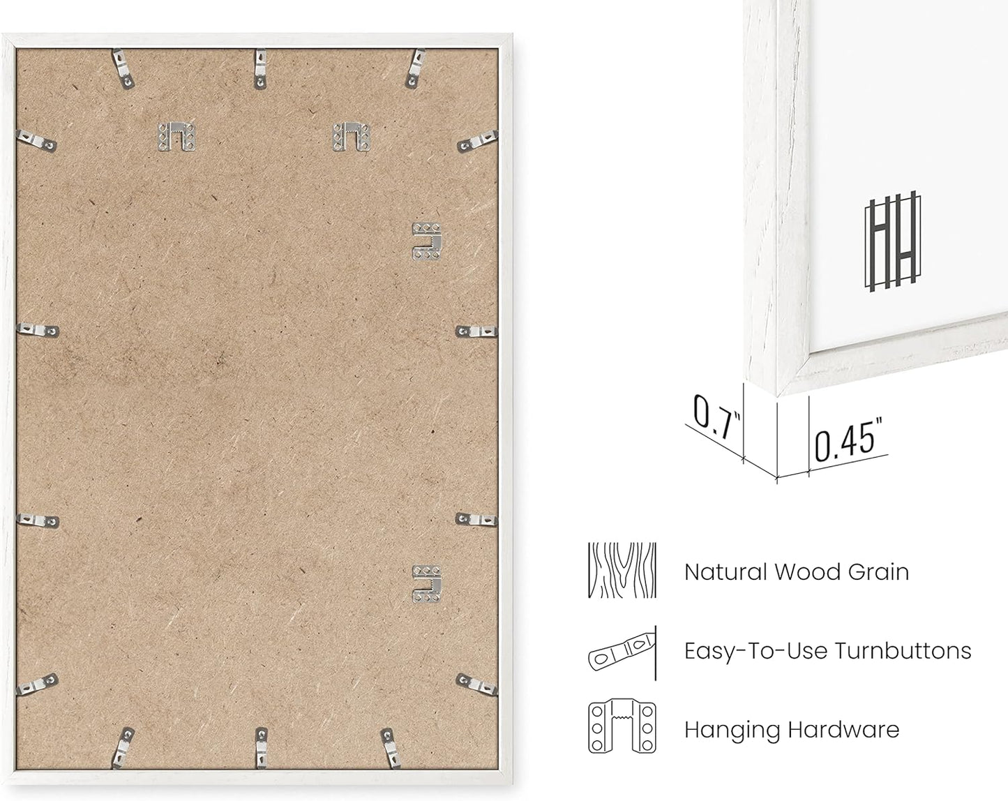 HAUS AND HUES 24 x 36 Poster Frame - Set of 1 24x36 White Poster Frame, Wooden Picture Frames