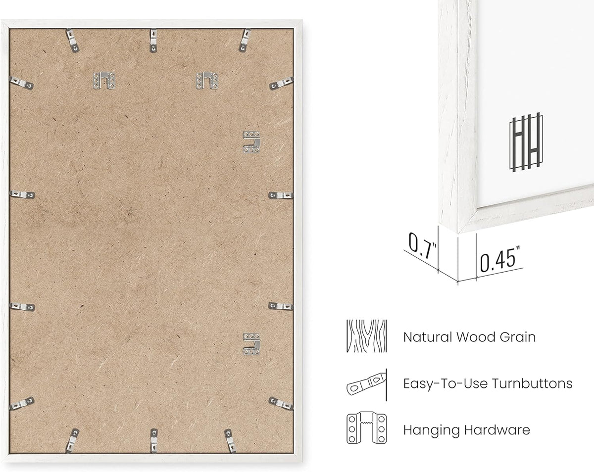 HAUS AND HUES 24 x 36 Poster Frame - Set of 1 24x36 White Poster Frame, Wooden Picture Frames