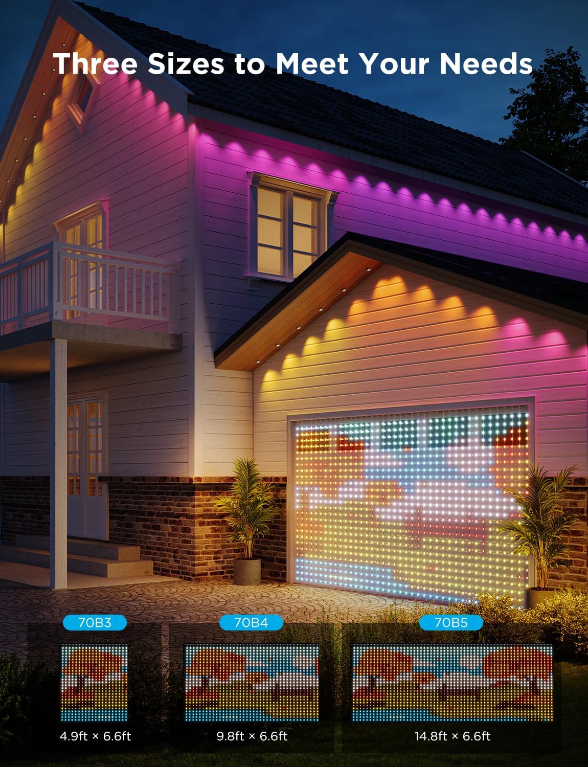Govee Curtain Lights 2, Smart LED Curtain Light with DIY GIF AIGC, 1560 LEDs, RGBIC Color Changing