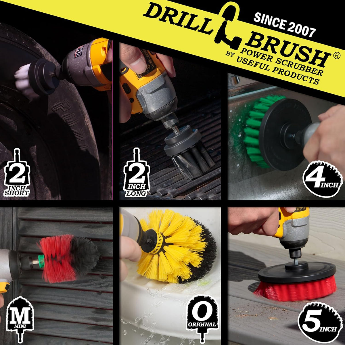 The Ultimate Drill Brush Cleaning Supplies Kit - Bathroom Accessories - Shower Cleaner - Bath Mat