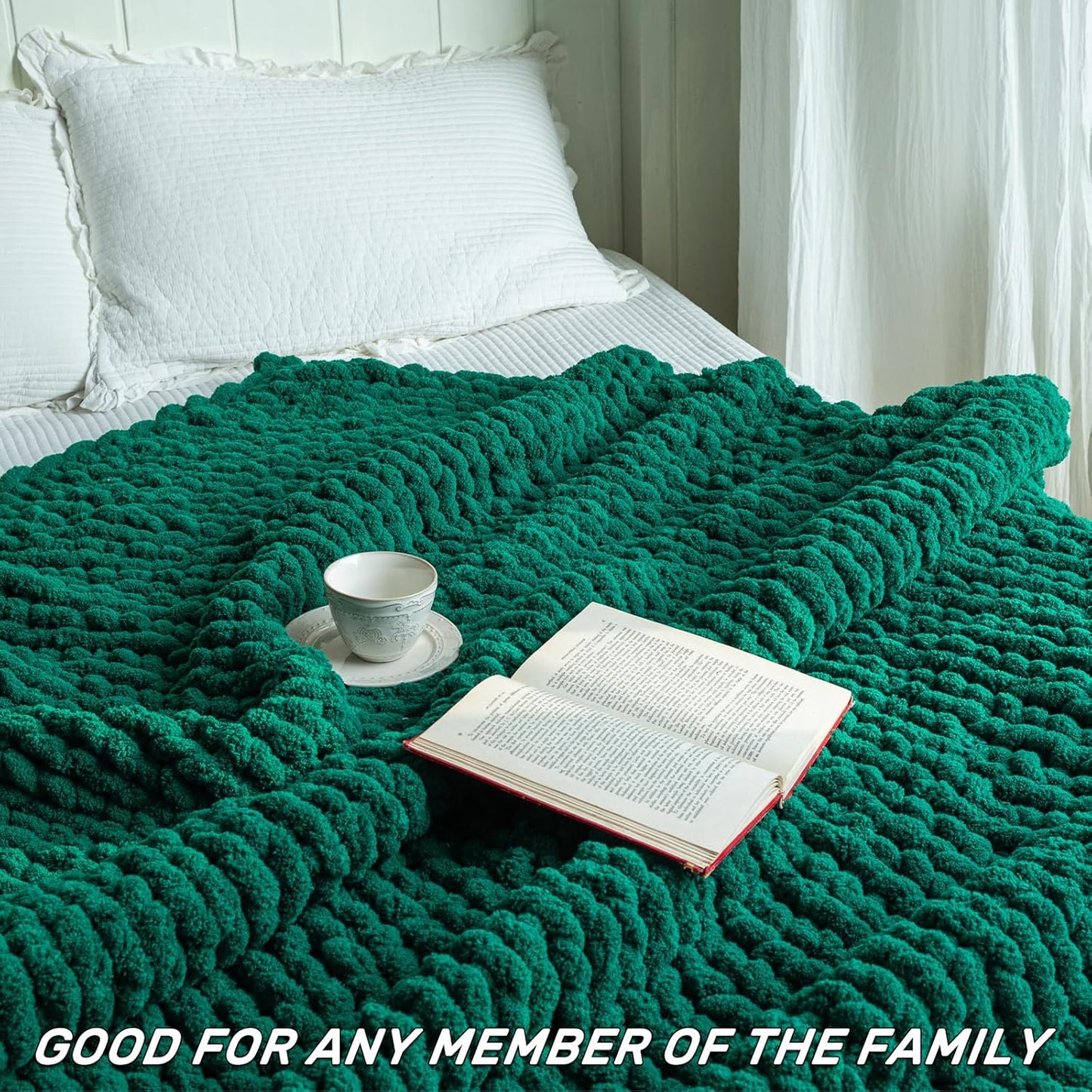 Chunky Knit Blanket - Luxury Soft Cozy 40 * 50 Throw Blanket,100% Woven Blanket Rope Knot Throw