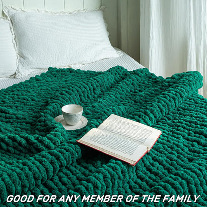 Chunky Knit Blanket - Luxury Soft Cozy 40 * 50 Throw Blanket,100% Woven Blanket Rope Knot Throw