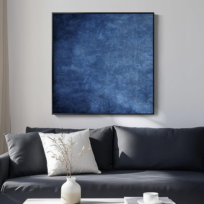 Large Framed Navy Blue Modern Abstract Wall Art for Living Room, Canvas Paintings Artwork for