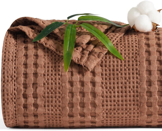 PHF Cooling Waffle Blanket Queen Size,Lightweight 60% Rayon Derived from Bamboo & 40% Cotton