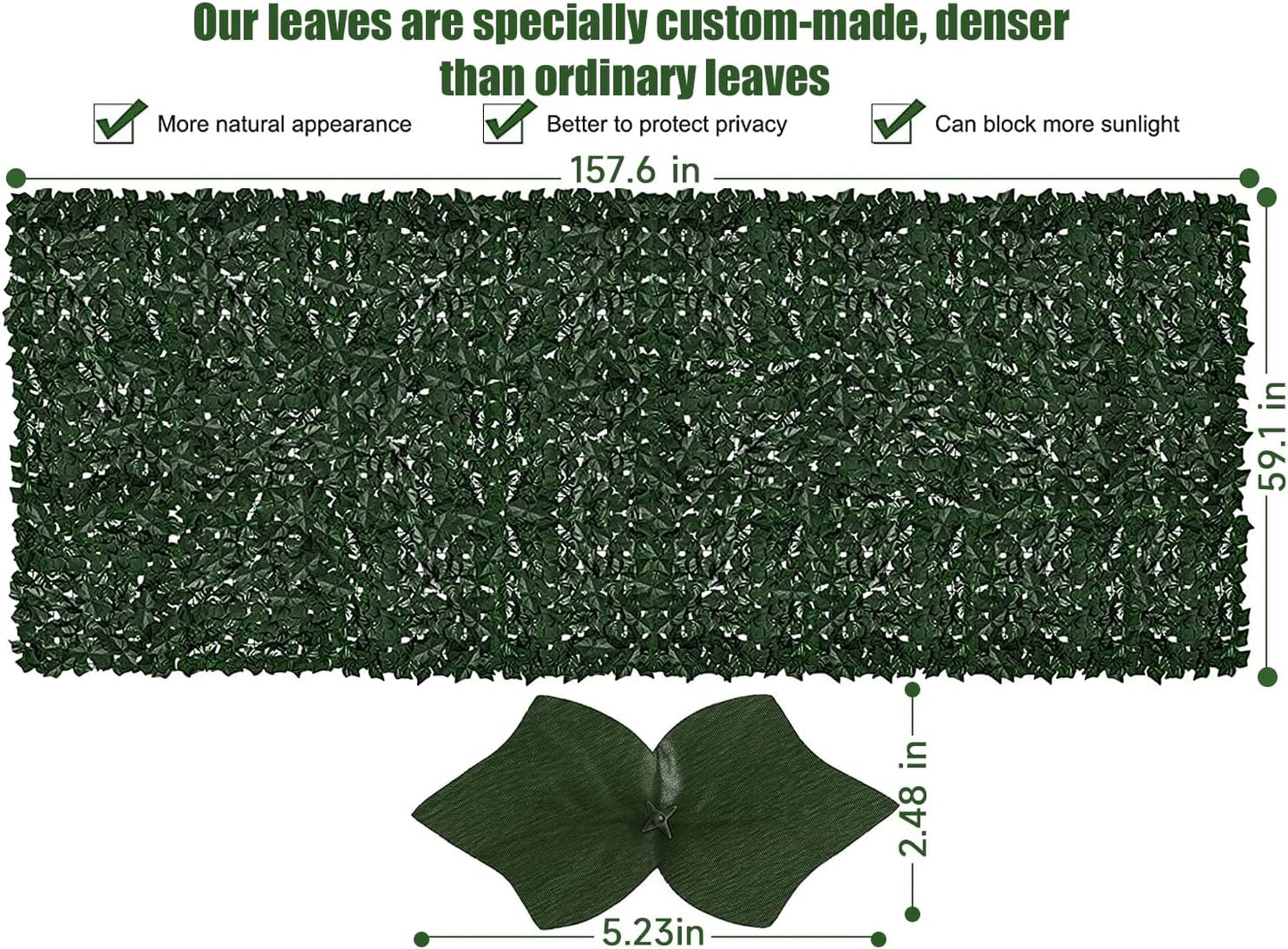 Faux Ivy Privacy Fence Screen Outdoor Expandable Artificial Greenery Roll Fake Hedge Wall Patio