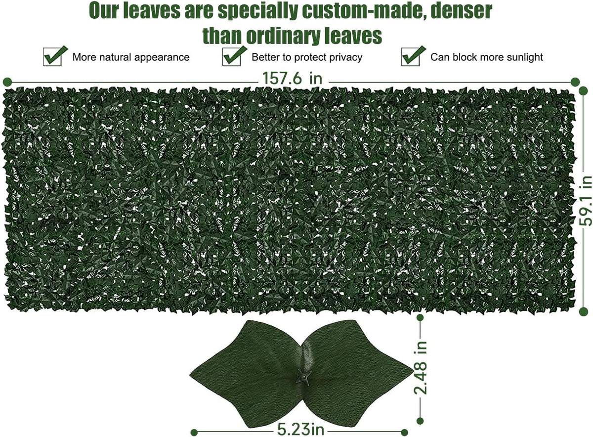 Faux Ivy Privacy Fence Screen Outdoor Expandable Artificial Greenery Roll Fake Hedge Wall Patio