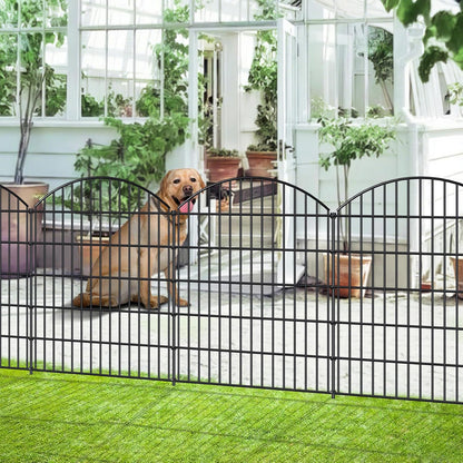 Decorative Metal Garden Fence Outdoor CTW3643, 43.2in H x 14.75 ft L, No Dig Temporary Dog Fence
