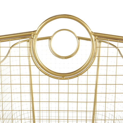 Deco 79 Metal Storage Basket, Basket 20" x 18" x 19", Gold