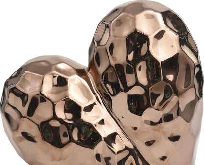 Deco 79 Ceramic Heart Decorative Sculpture Dimensional Angled Origami Inspired Home Decor Statue
