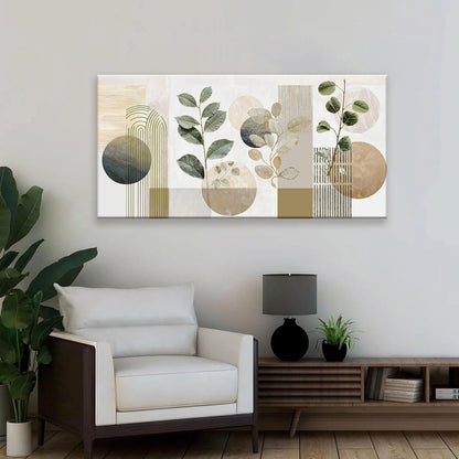 Boho Green Wall Art Mid Century Canvas Wall Art Decor Set Bohemian Abstract Wall Decor Modern