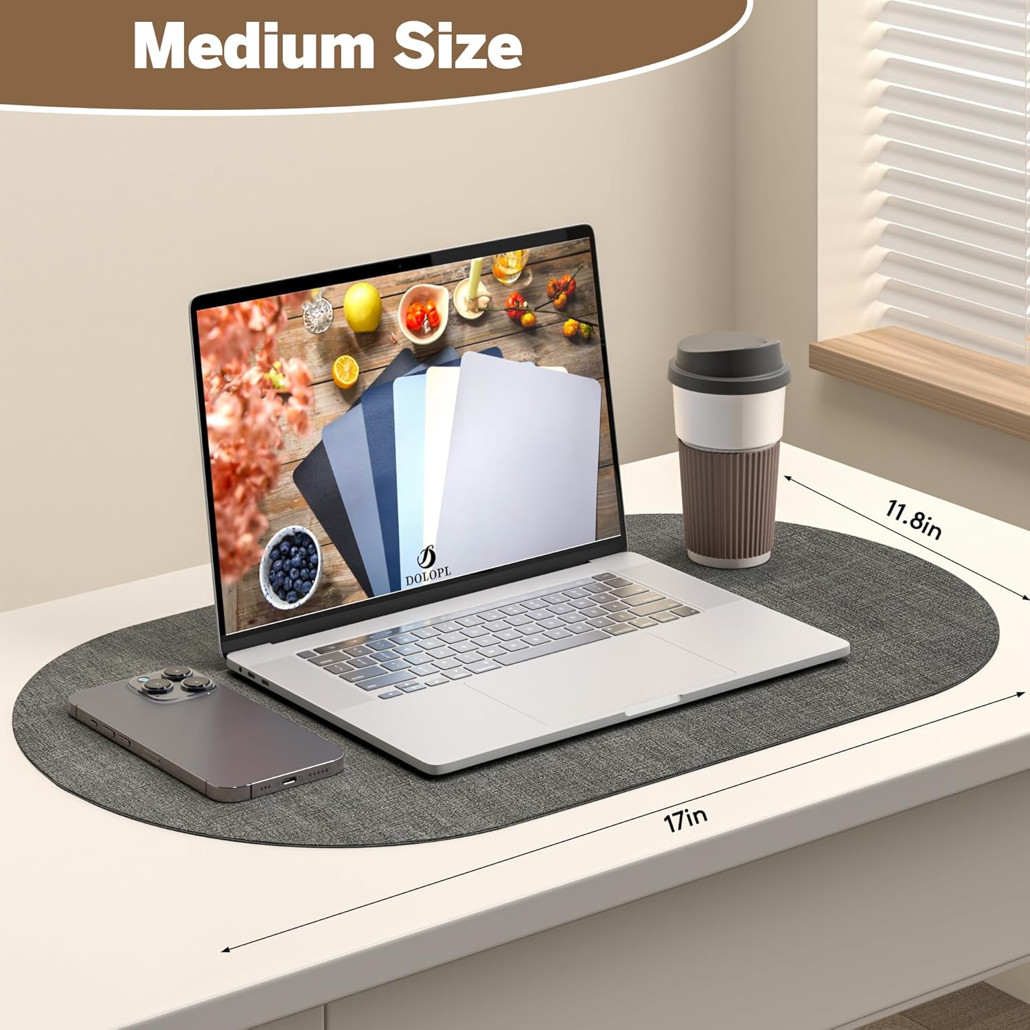 DOLOPL Placemats Set of 6, Oval Reversible Wipeable & Heat Resistant Place Mats, Modern Faux