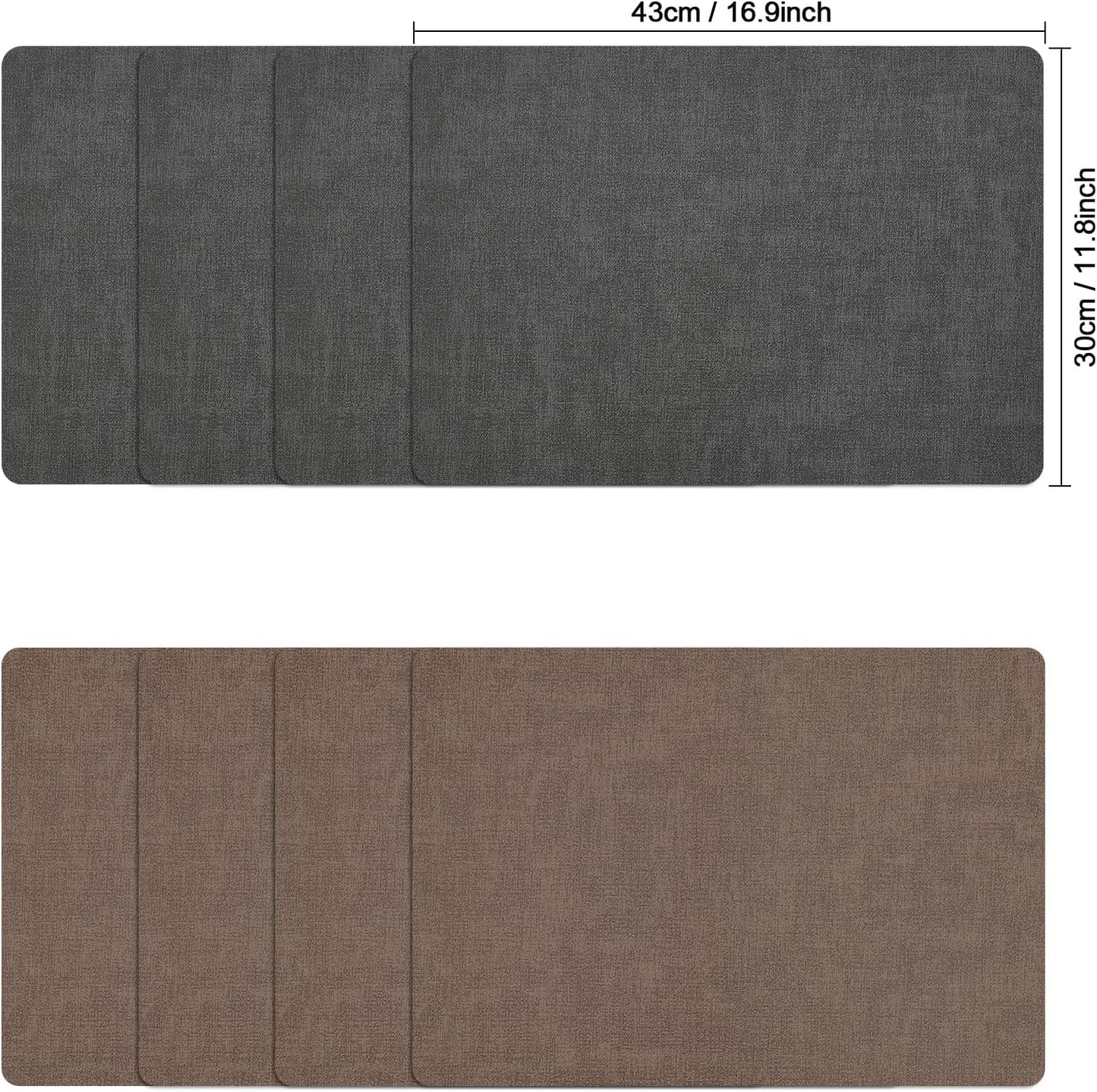 Myir JUN Placemats Dual Sided, Faux Leather Place Mats Set of 6 Indoor Placemat for Dining Table