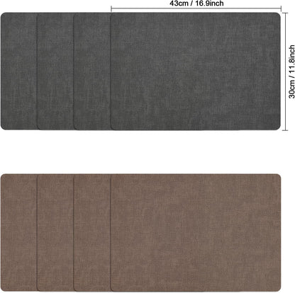Myir JUN Placemats Dual Sided, Faux Leather Place Mats Set of 6 Indoor Placemat for Dining Table
