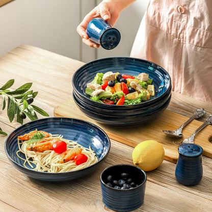 Pasta Bowls 32 OZ,Ceramic Salad Serving Bowls Set of 4,Large 8.7 inch Shallow Bowls Plates for