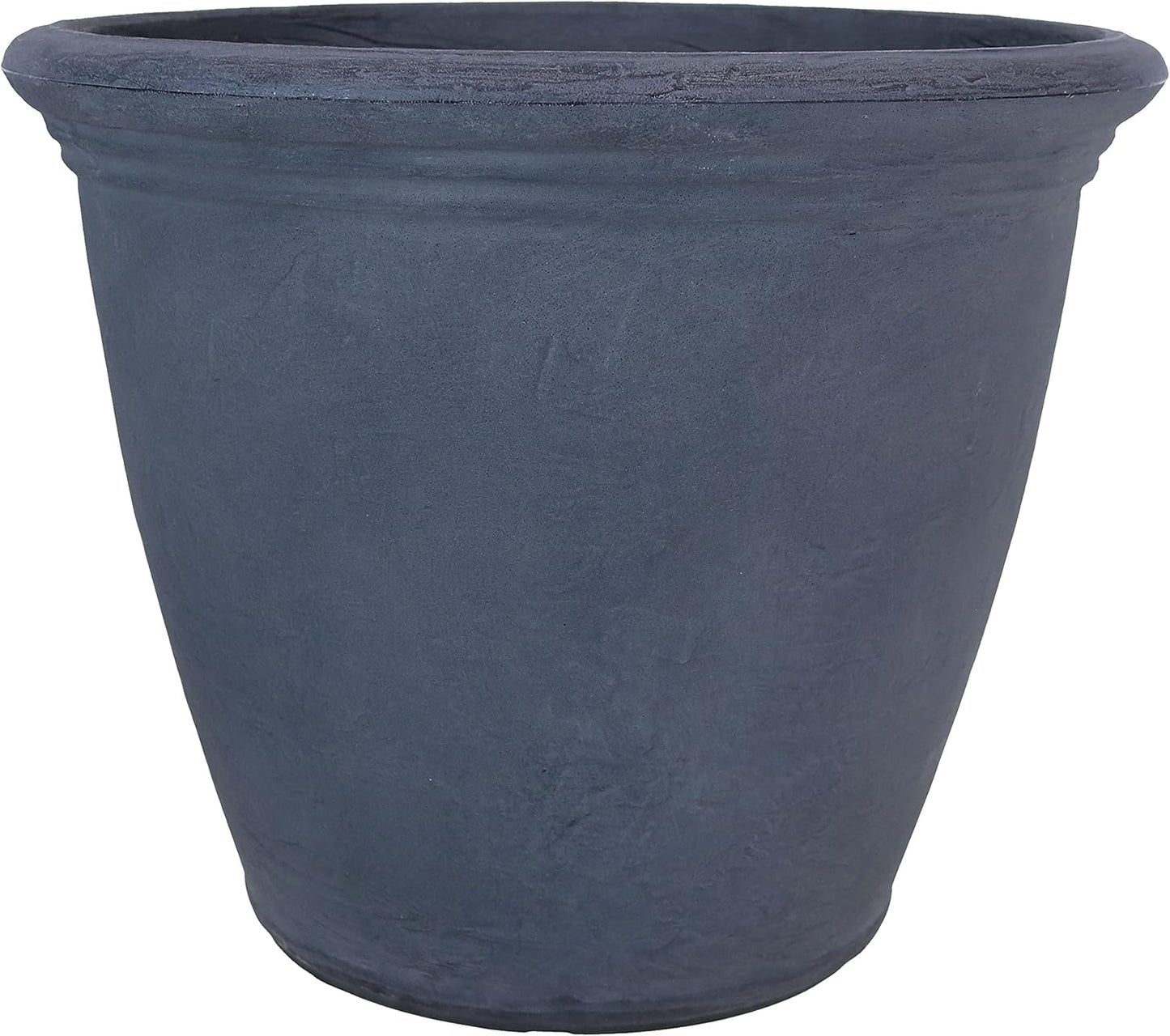 Sunnydaze 20-Inch Anjelica Large Plastic Pot for Plants - Outdoor Polyresin Round Planter with