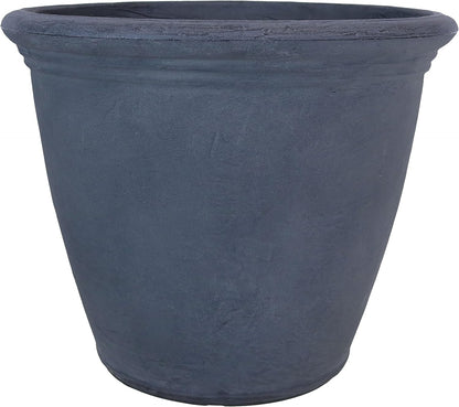 Sunnydaze 20-Inch Anjelica Large Plastic Pot for Plants - Outdoor Polyresin Round Planter with