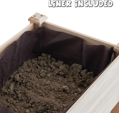 GHWIE Raised Garden Bed with Shelf,Elevated Wooden Planter Box with Legs,Garden Planter for