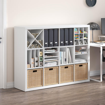 Furinno Cubicle X-Shelf Cube Insert, 3-Shelf Cube Organizer, White