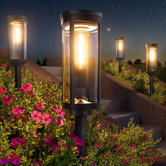 Bright Solar Pathway Lights, 2 Pack Solar Lights Outdoor Waterproof IP65, Auto On/Off Path