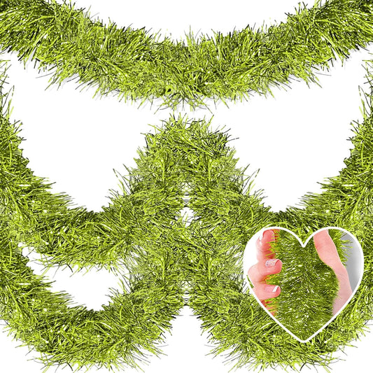 25 Feet Metallic Twist Tinsel Garland - Wall Hanging Backdrop for Parade Floats, Christmas Eve, New