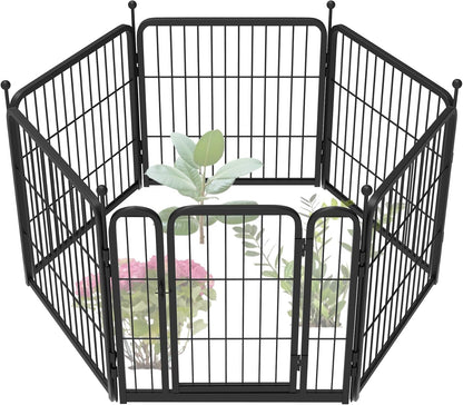 FXW Garden Fence 24in(H) x 11.1ft(L), 6 Panels Decorative Dog Fence Outdoor for The Yard – Heavy