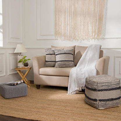 REDEARTH · Tufted Pouf Ottoman with Filler Textured Storage Cube Bean Bag Pouffe Footrest for