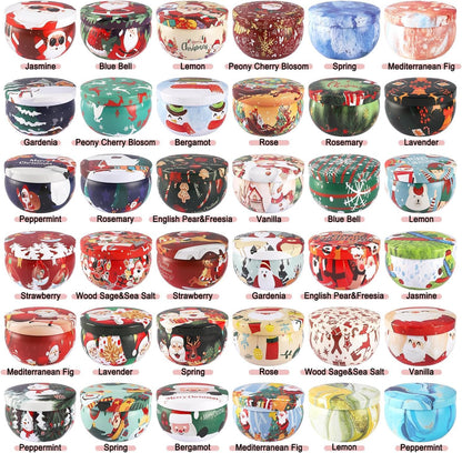 36 Pack Christmas Scented Candles Set for Home, Relaxing Stress Relief, Aromatherapy - Natural Soy
