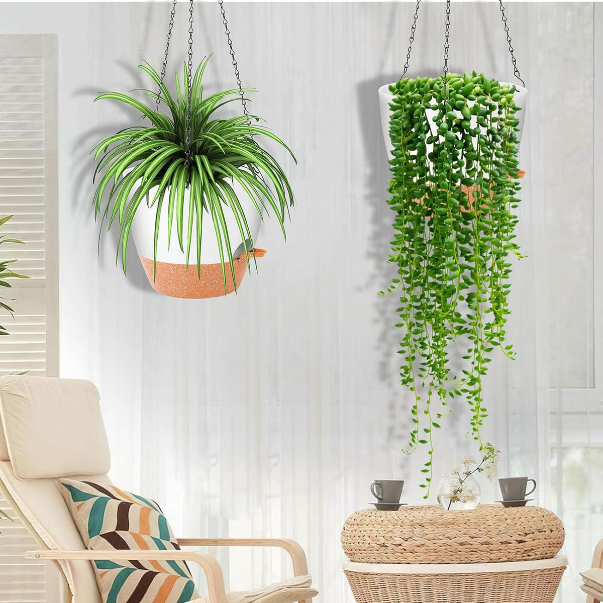 GARDIFE Hanging Planter, 10 inch Hanging planters for Indoor. Outdoor Plants, Self Watering Plant