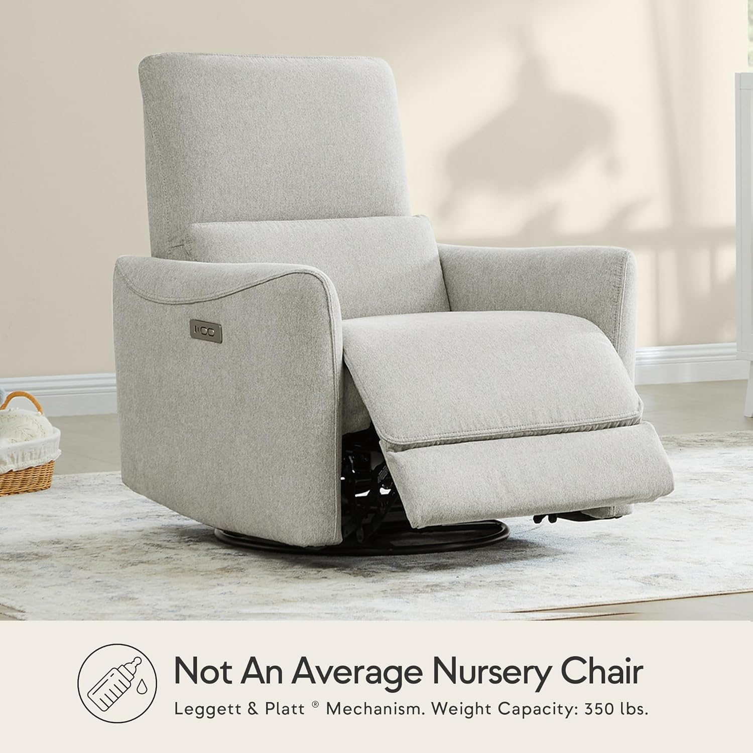 CHITA Power Recliner Chair Swivel Glider, FSC Certified Fabric Living Room Nursery Reclining Sofa