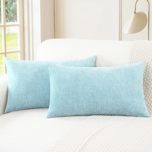 CaliTime Throw Pillow Covers Decorative 16 X 26 Inches Pack of 2 Cozy Chenille Cushion Cases for