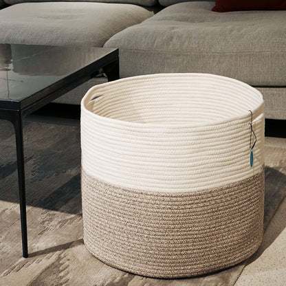 Casaphoria Large Cotton Rope Storage Baskets for Organizing with Built-in Handles,Tall Woven