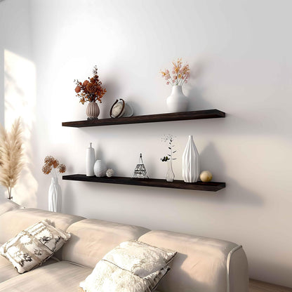 Wood Floating Shelves for Wall Decor, Rustic Wall Shelves for Bedroom Bathroom Kitchen Living Room