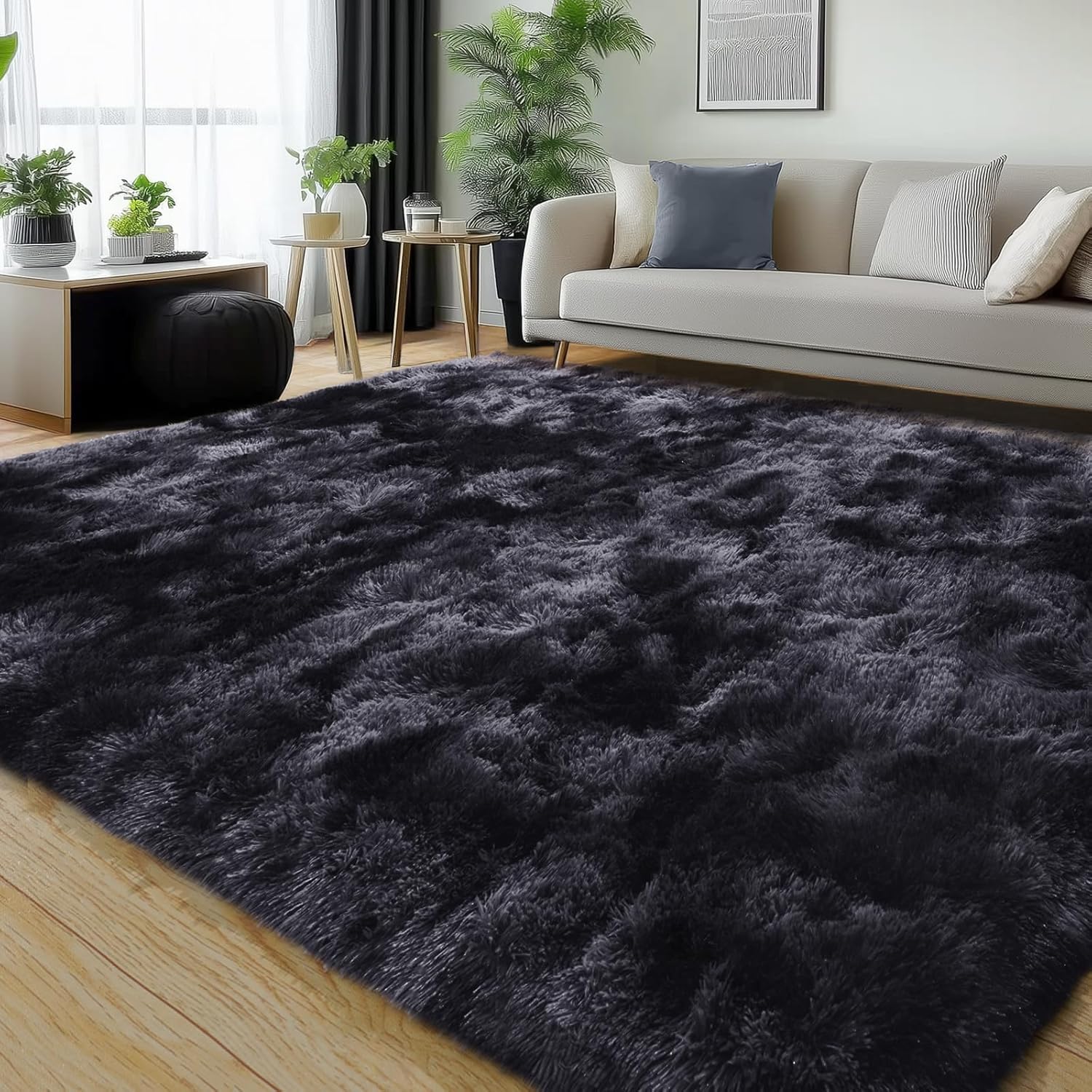 Rezutan Area Rugs 9x12 Living Room, Large Fluffy Rug for Bedroom, Soft Shag Shaggy Fuzzy Carpets