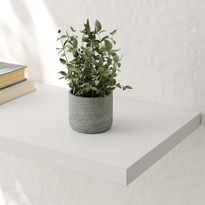 Wall Shelf Set of 2, White Floating Shelves 36 in W x 10 in D x 1 in H, Wooden Floating Wall Shelf