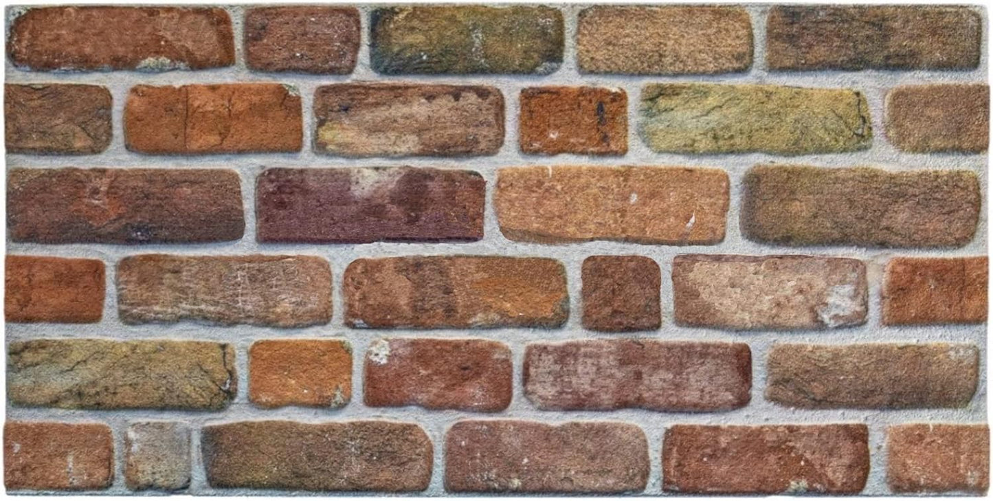 Dundee Deco 3D Wall Panels Faux Brick - Cladding, Brown Beige Stone Look Wall Paneling, Styrofoam