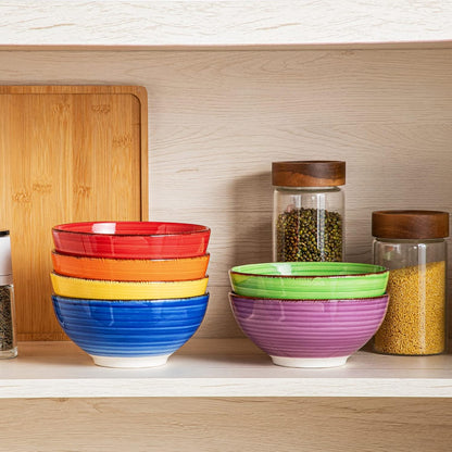 vancasso Bonita Cereal Bowls Set of 6-27 Oz Ceramic Soup Bowls, Microwave & Dishwasher Safe, 6 Inch